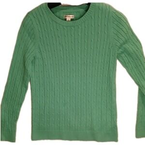 Croft & Barrow Cable Knit Sweater Blue Green Women's Size Small Cottagecore
